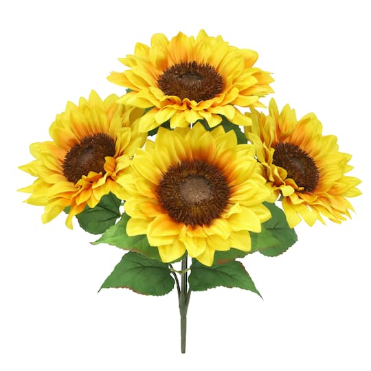 Michaels, 18" Yellow Sunflower Bush by Ashland® – Category: Floral Bushes